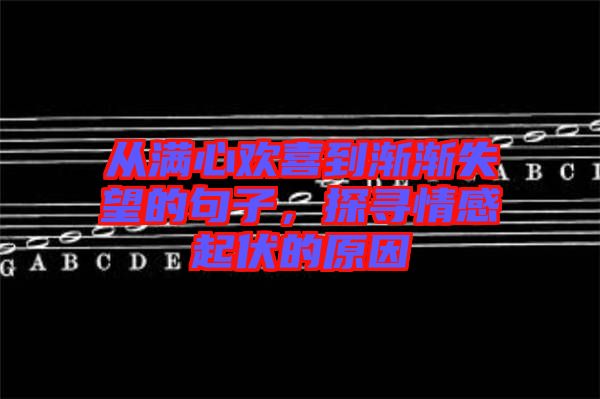 從滿心歡喜到漸漸失望的句子，探尋情感起伏的原因