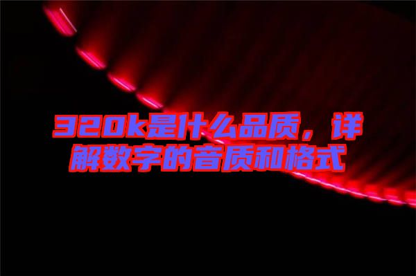 320k是什么品質,詳解數字的音質和格式