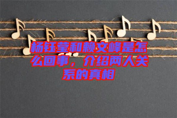 楊鈺瑩和賴文峰是怎么回事，介紹兩人關(guān)系的真相