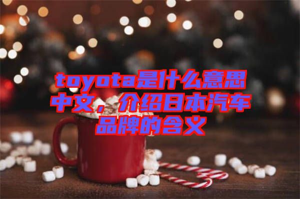 toyota是什么意思中文,介紹日本汽車品牌的含義