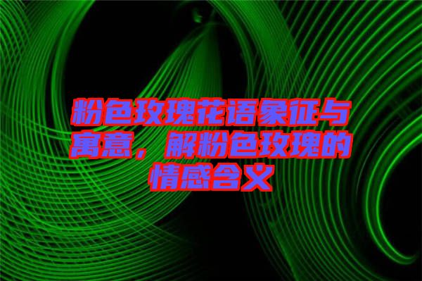 粉色玫瑰花語象征與寓意,解粉色玫瑰的情感含義