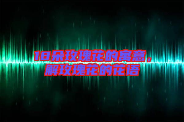 18朵玫瑰花的寓意,解玫瑰花的花語