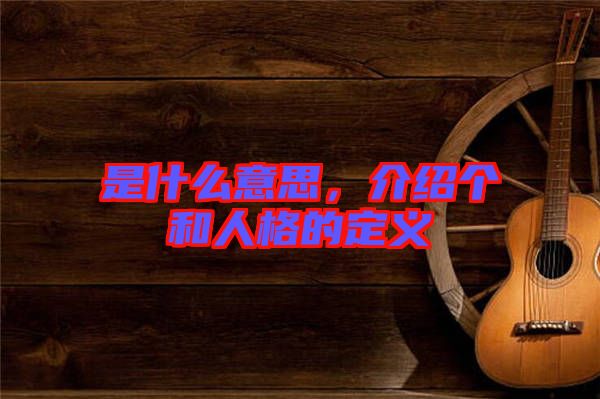 是什么意思,介紹個和人格的定義