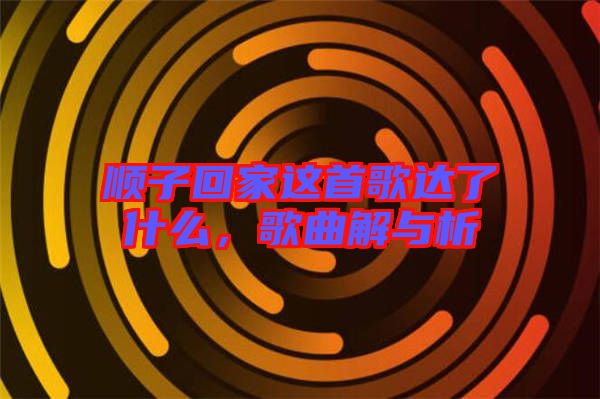 順子回家這首歌達了什么,歌曲解與析