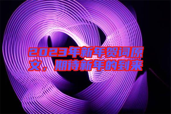 2023年新年賀詞原文,期待新年的到來
