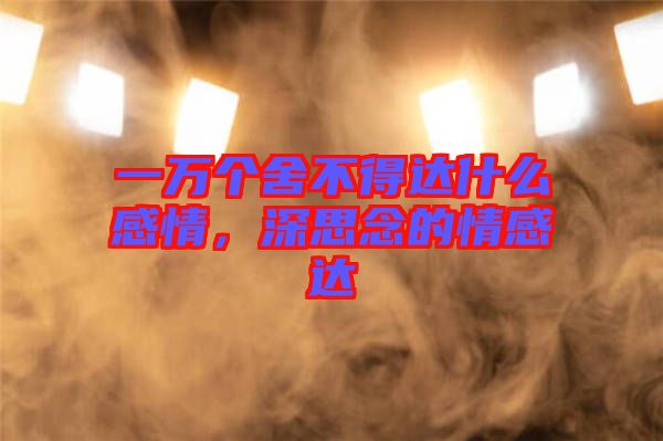 一萬個舍不得達什么感情,深思念的情感達