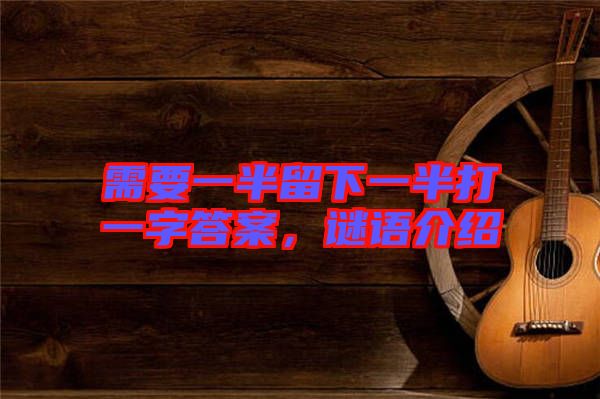 需要一半留下一半打一字答案,謎語介紹