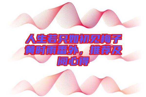 人生若只如初見梅子黃時(shí)雨番外,推薦及閱心得
