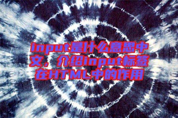 input是什么意思中文,介紹input標(biāo)簽在HTML中的作用