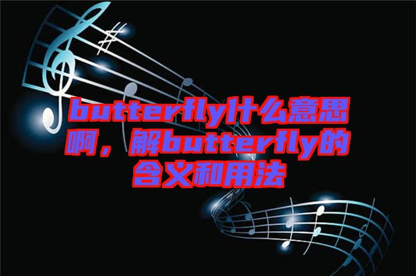 butterfly什么意思啊,解butterfly的含義和用法
