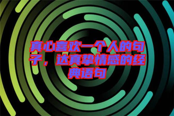 真心喜歡一個人的句子,達真摯情感的經典語句