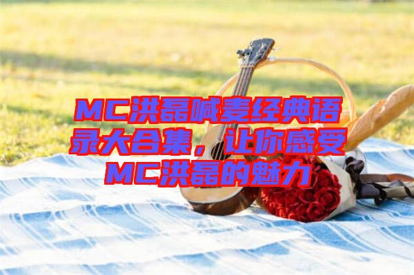 MC洪磊喊麥經典語錄大合集，讓你感受MC洪磊的魅力