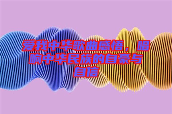 愛我中華歌曲感悟,唱響中華民族的自豪與自信