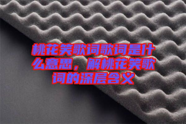 桃花笑歌詞歌詞是什么意思,解桃花笑歌詞的深層含義