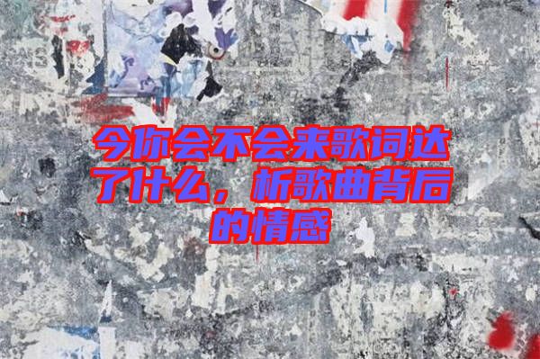 今你會不會來歌詞達了什么,析歌曲背后的情感