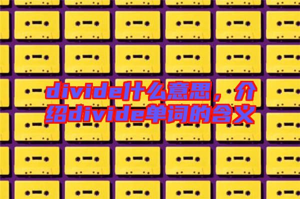 divide什么意思,介紹divide單詞的含義