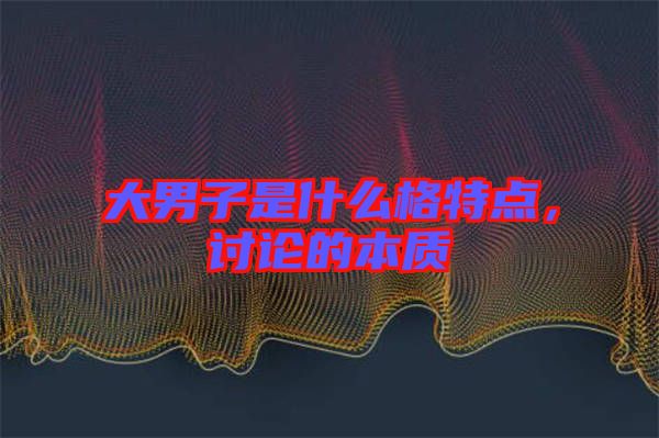 大男子是什么格特點,討論的本質