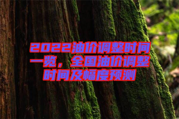 2022油價調整時間一覽，全國油價調整時間及幅度預測