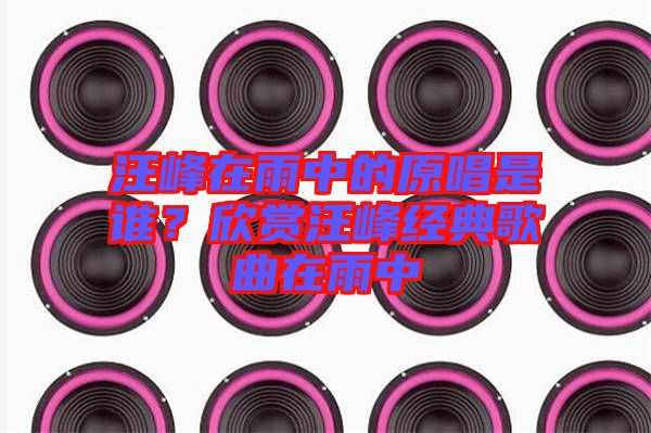 汪峰在雨中的原唱是誰?欣賞汪峰經典歌曲在雨中