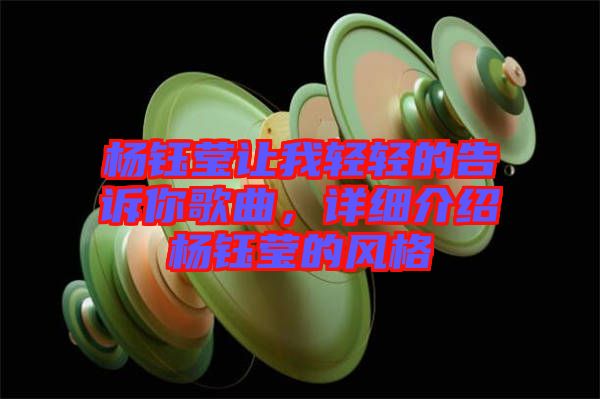 楊鈺瑩讓我輕輕的告訴你歌曲,詳細(xì)介紹楊鈺瑩的風(fēng)格