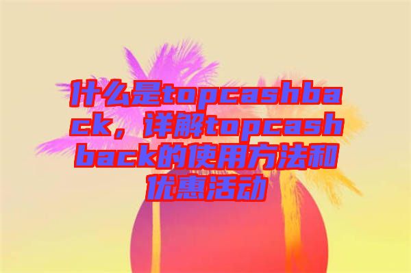 什么是topcashback,詳解topcashback的使用方法和優惠活動