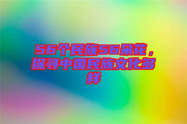 56個民族56朵花,探尋中國民族文化多樣