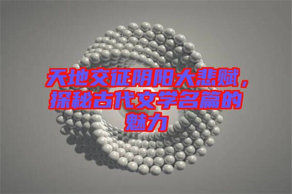 天地交征陰陽大悲賦,探秘古代文學(xué)名篇的魅力