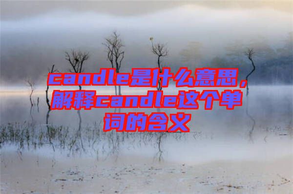 candle是什么意思,解釋candle這個單詞的含義