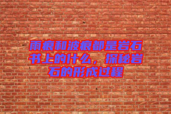 雨痕和波痕都是巖石書上的什么,探秘巖石的形成過程