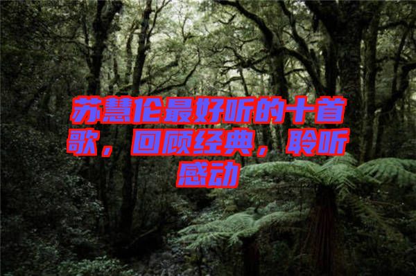 蘇慧倫最好聽的十首歌,回顧經典,聆聽感動