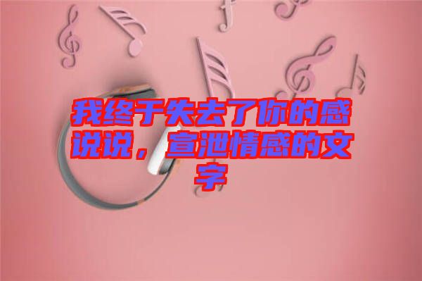 我終于失去了你的感說說,宣泄情感的文字