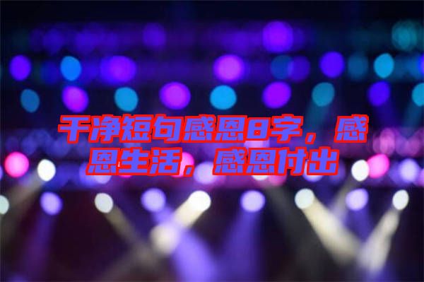 干凈短句感恩8字,感恩生活,感恩付出