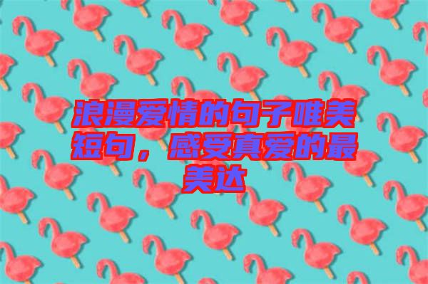 浪漫愛情的句子唯美短句，感受真愛的最美達