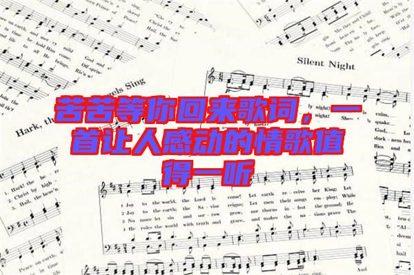 苦苦等你回來歌詞,一首讓人感動(dòng)的情歌值得一聽