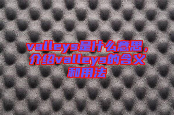 valleys是什么意思,介紹valleys的含義和用法