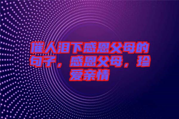 催人淚下感恩父母的句子,感恩父母,珍愛親情