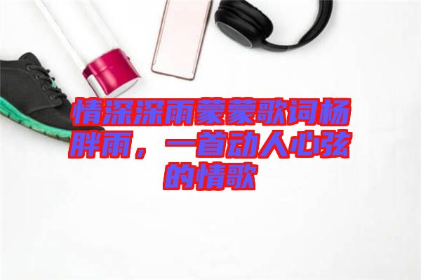 情深深雨蒙蒙歌詞楊胖雨,一首動人心弦的情歌