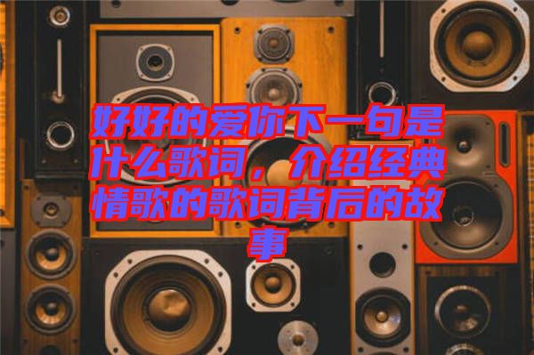 好好的愛你下一句是什么歌詞,介紹經典情歌的歌詞背后的故事