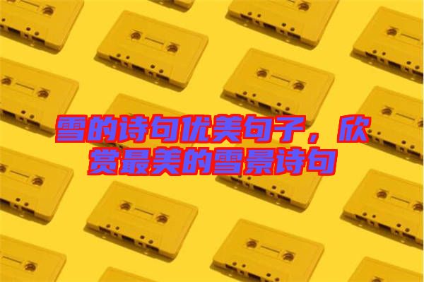雪的詩句優美句子,欣賞最美的雪景詩句