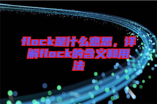 flock是什么意思,詳解flock的含義和用法