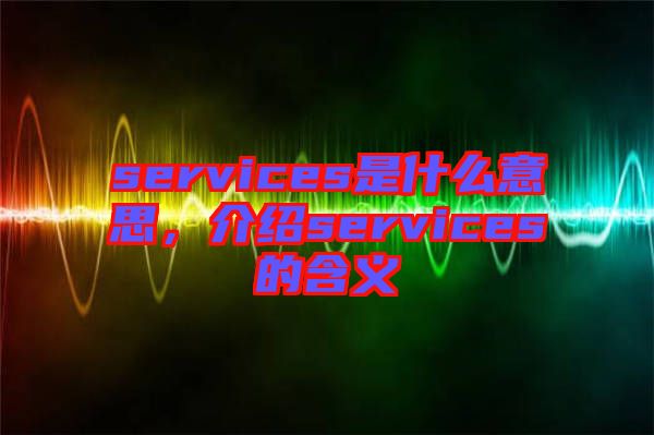 services是什么意思,介紹services的含義