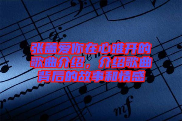 張薔愛你在心難開的歌曲介紹,介紹歌曲背后的故事和情感