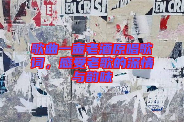 歌曲一壺老酒原唱歌詞,感受老歌的深情與韻味