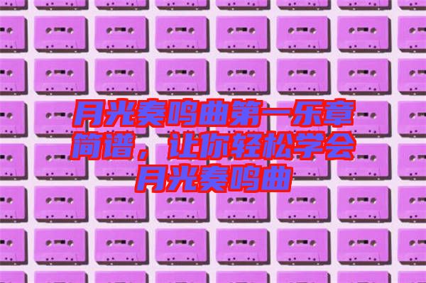 月光奏鳴曲第一樂章簡譜，讓你輕松學會月光奏鳴曲