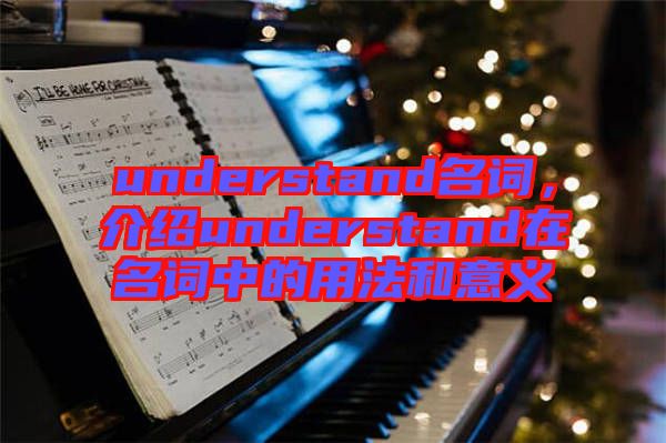 understand名詞,介紹understand在名詞中的用法和意義