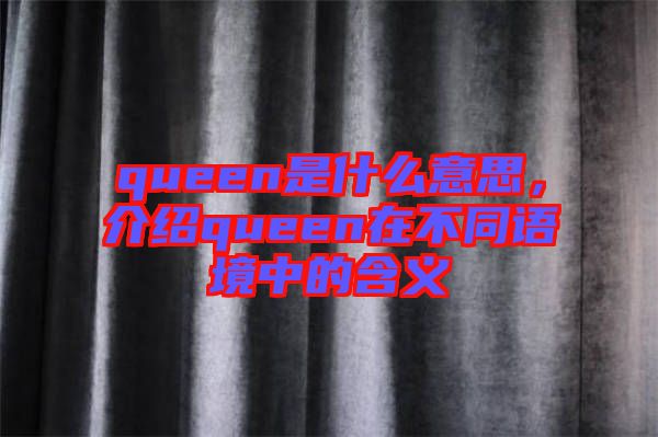 queen是什么意思,介紹queen在不同語境中的含義