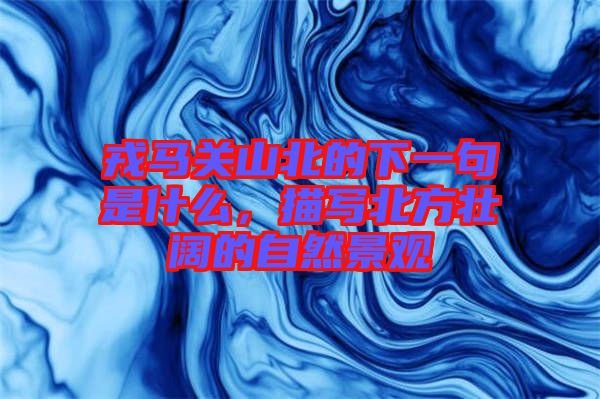 戎馬關山北的下一句是什么,描寫北方壯闊的自然景觀