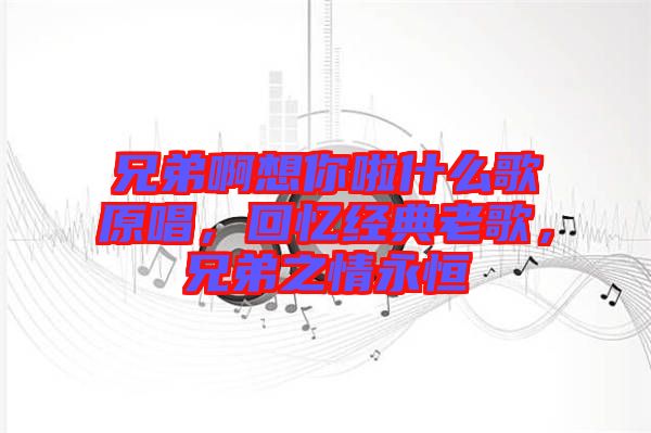 兄弟啊想你啦什么歌原唱,回憶經典老歌,兄弟之情永恒