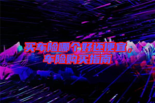 買車險哪個好還便宜,車險購買指南