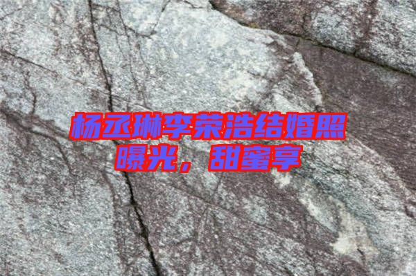 楊丞琳李榮浩結(jié)婚照曝光,甜蜜享